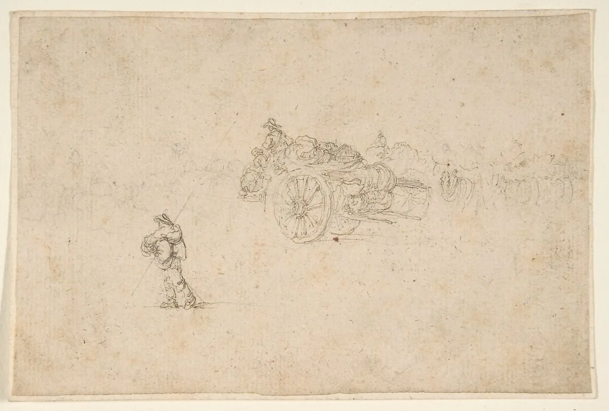 A Loaded Wagon and Several Human Figures. — Stefano della Bella