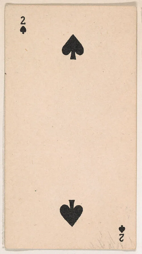 Two of Spades, from the Transparent Playing Cards series (N220) issued by Kinney Bros. — Kinney Brothers Tobacco Company