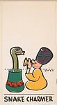 Snake Charmer, bakery insert card from the Pinocchio Circus Performers series (D64) — Walt Disney Productions