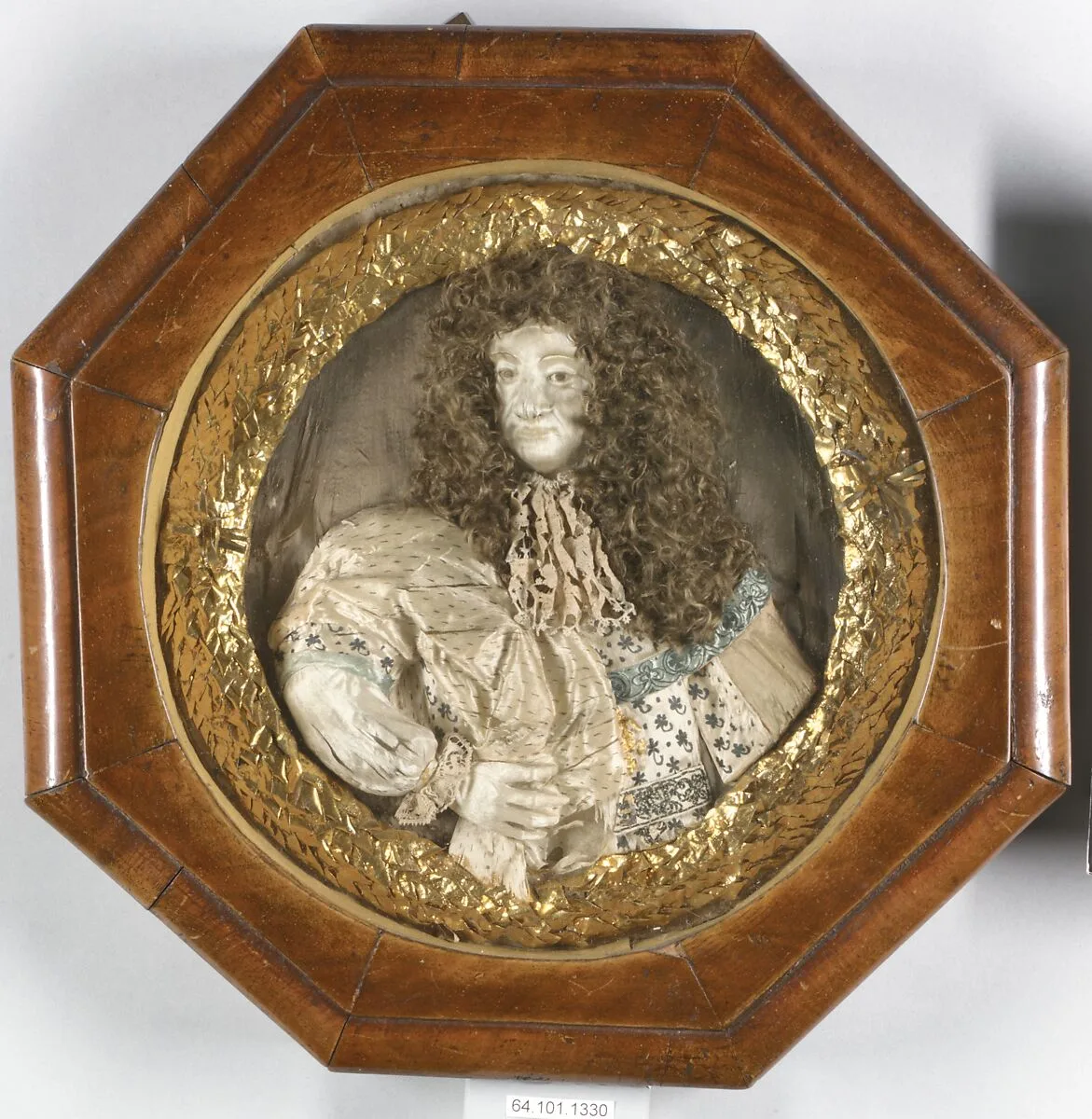 Portrait of Charles II in raised work embroidery — John Baptist Gaspars