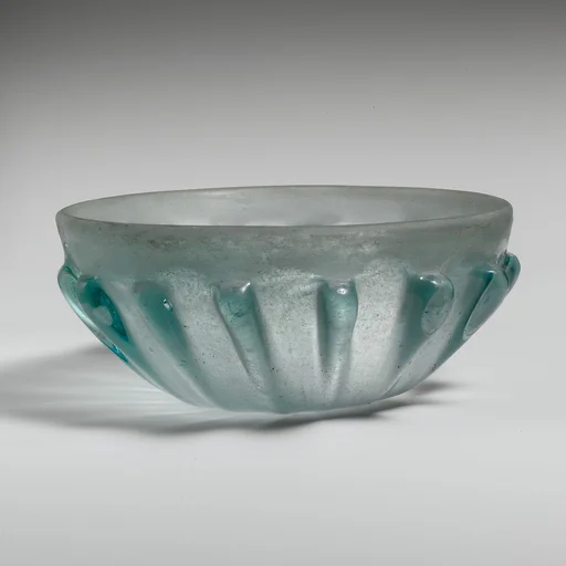 Glass ribbed bowl