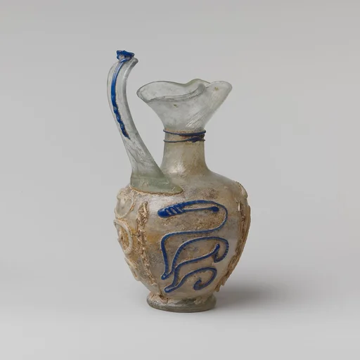 Glass jug (oinochoe) with snake-thread decoration
