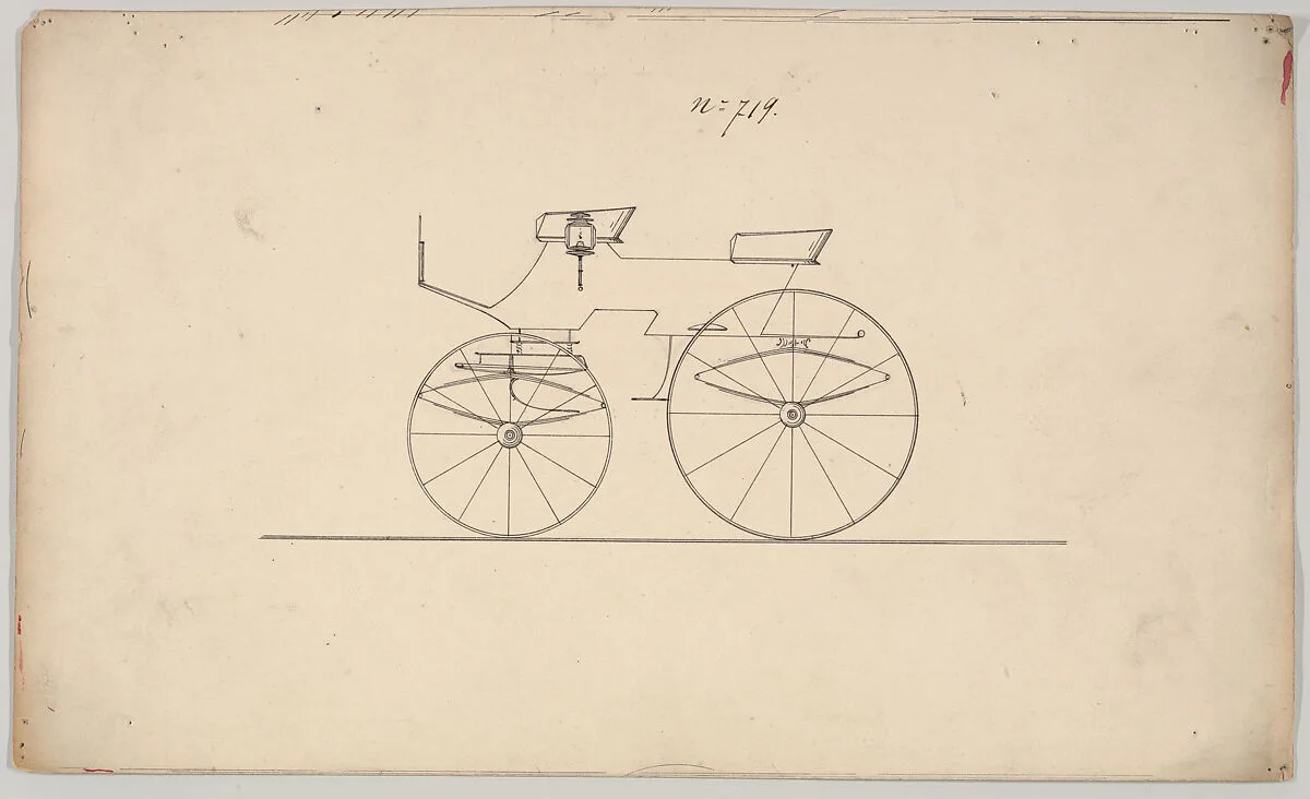 Design for 4 seat Phaeton, no top, no. 719 — Brewster & Co.