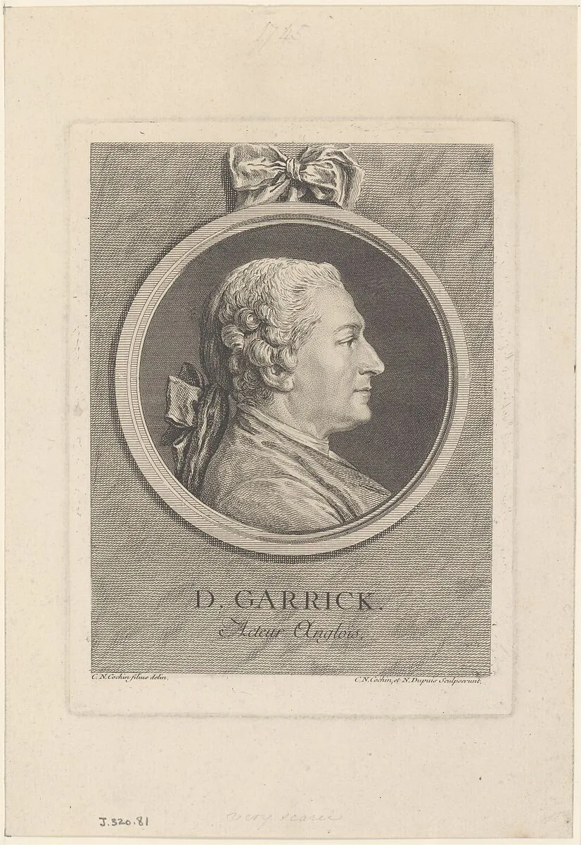 Portrait of David Garrick — Charles Nicolas Cochin II|Nicolas Gabriel Dupuis|David Garrick