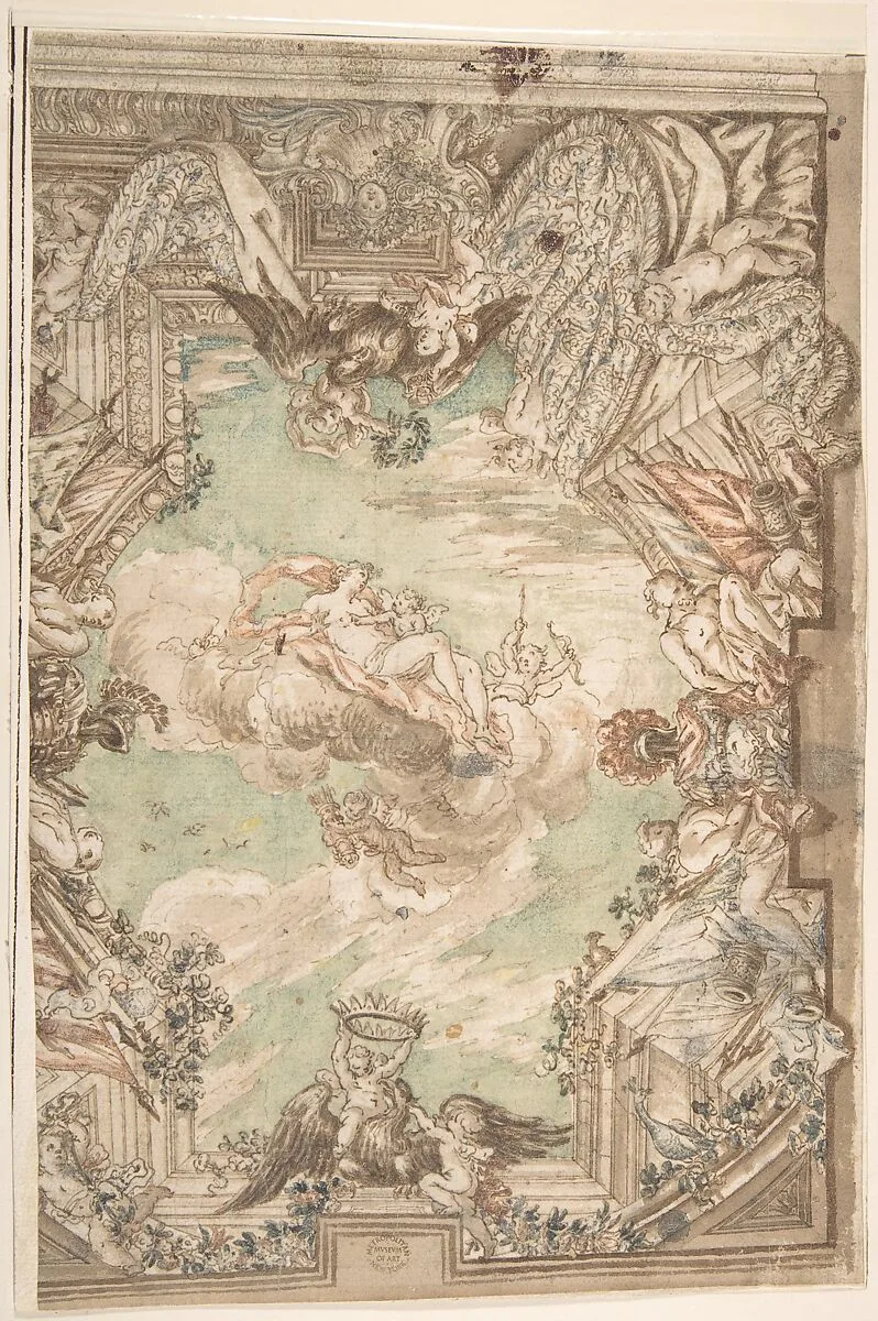 Design for a Ceiling — Anonymous, Italian, Roman-Bolognese, 17th century