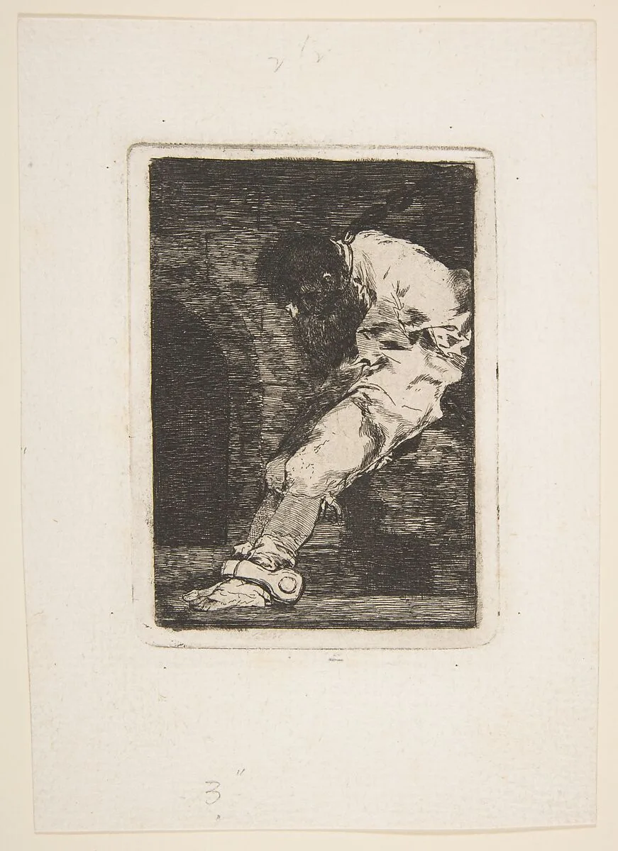 'If he Is guilty, let him die quickly' (Si es deliquente qe. muera presto) — Goya (Francisco de Goya y Lucientes)