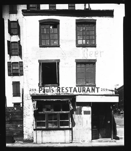 [Brick Building on Waterfront, Paul's Restaurant, New York City]