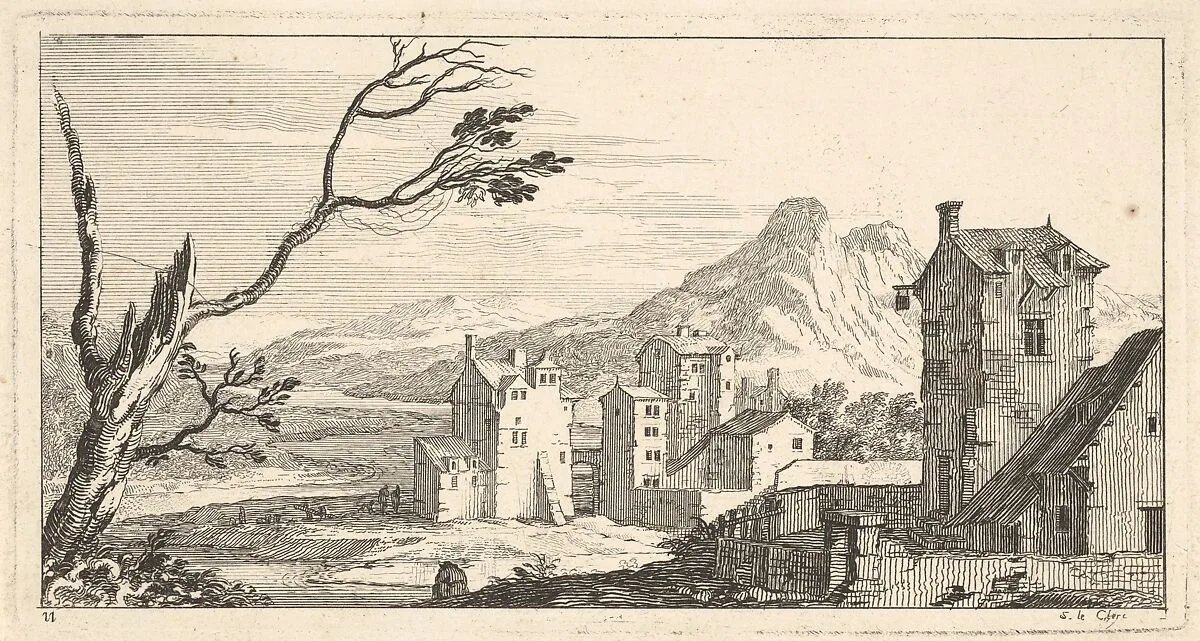 View of a City, plate XI from Livre de paysages dédié à Monsieur de Beringhen — Sébastien Leclerc I