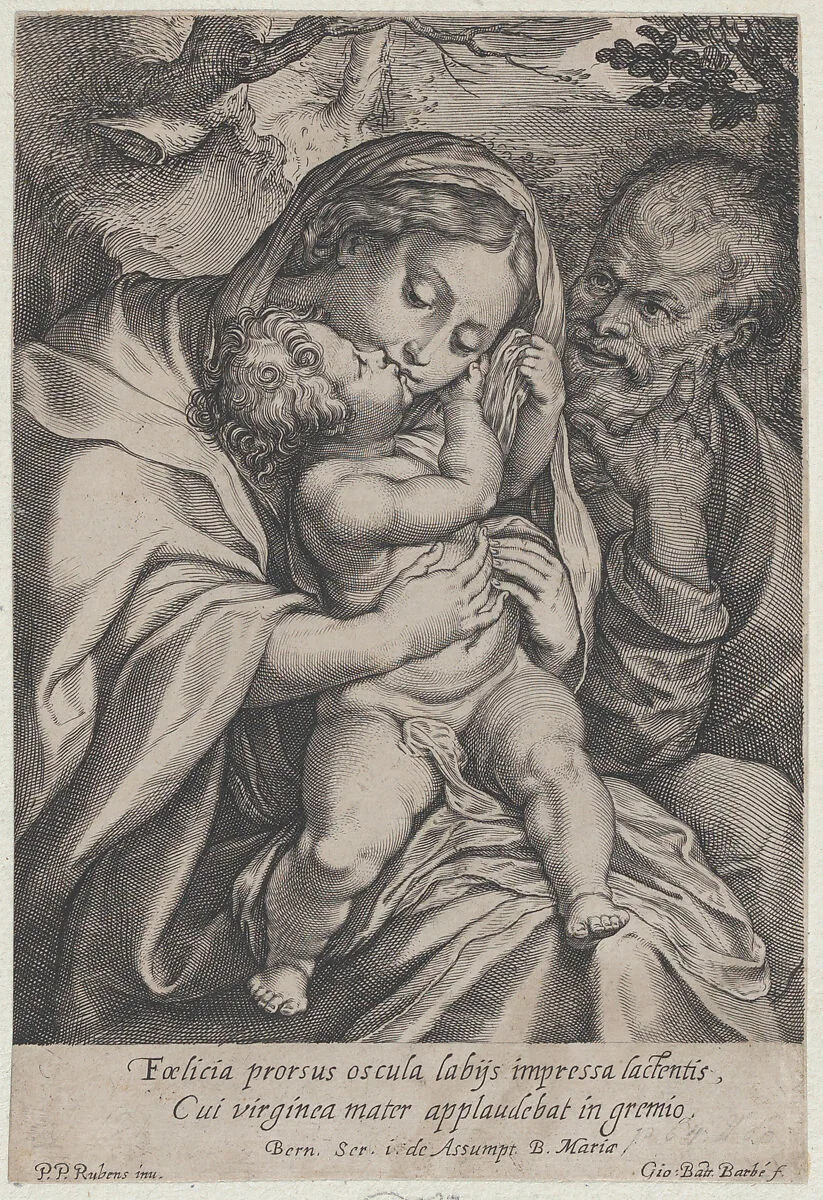 The Holy Family with Saint John the Baptist — Jean-Baptiste Barbé|Peter Paul Rubens