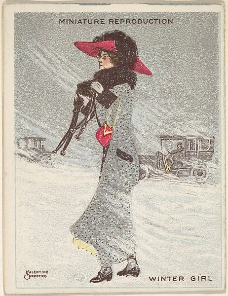 Card 315, Winter Girl, from the series "Artistic Pictures" (T32), issued by Liggett & Myers Tobacco Company to promote Richmond Straight Cut Cigarettes — Valentine Sandberg|Liggett & Myers Tobacco Company