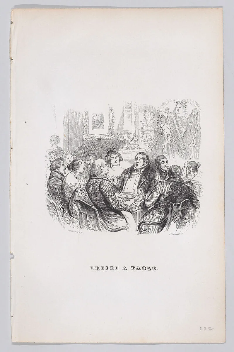 "Thirteen at the Table" from The Complete Works of Béranger — Pierre Jean de Béranger|John Thompson|Fournier & Perrotin|J. J. Grandville