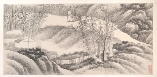 清 龔賢 十二月令山水圖 冊|Landscapes of the Twelve Months