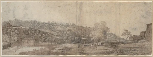 Italian Landscape with Buildings and Figures