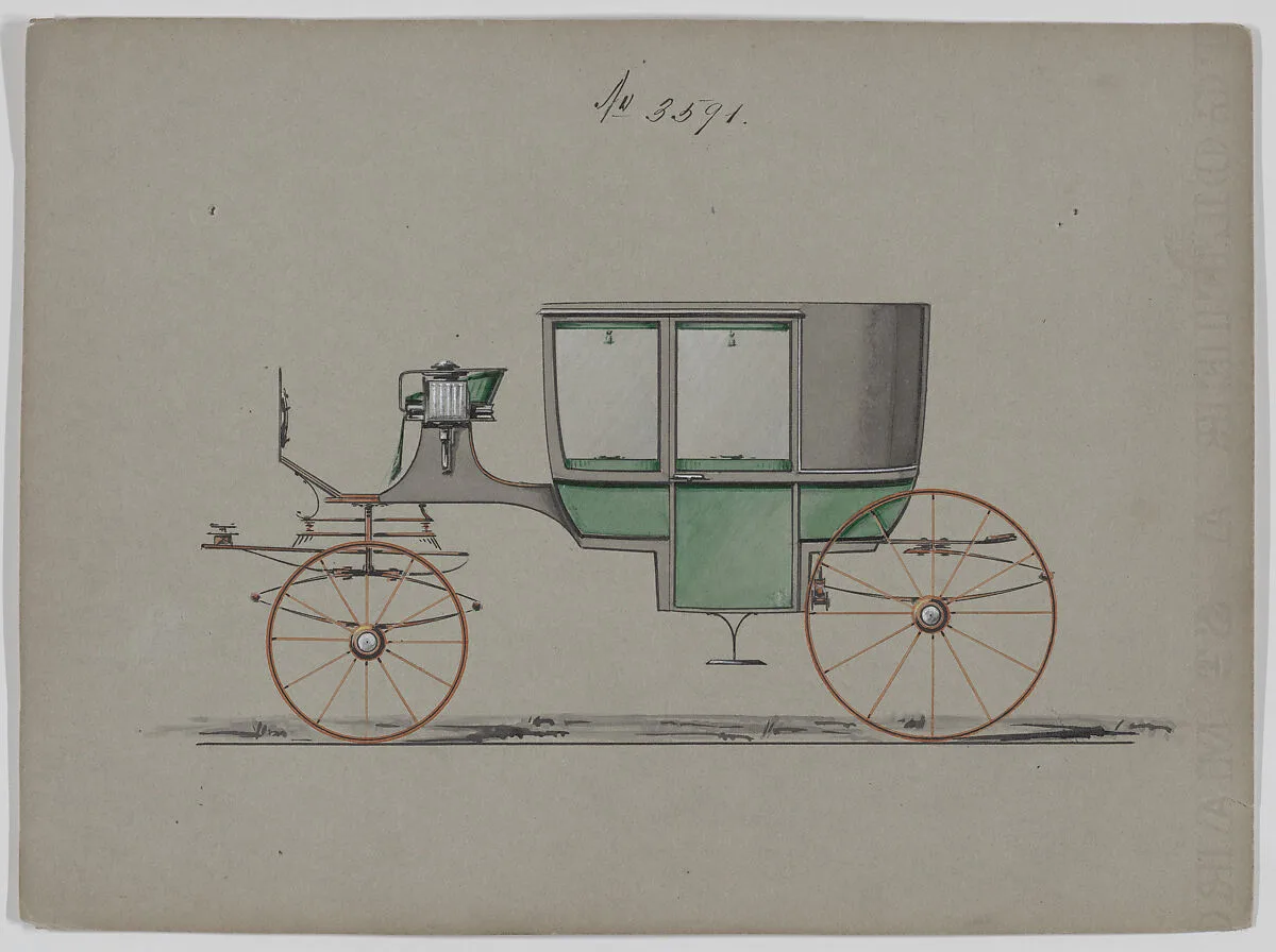 Design for Glass Panel Coach, no. 3591 — Brewster & Co.