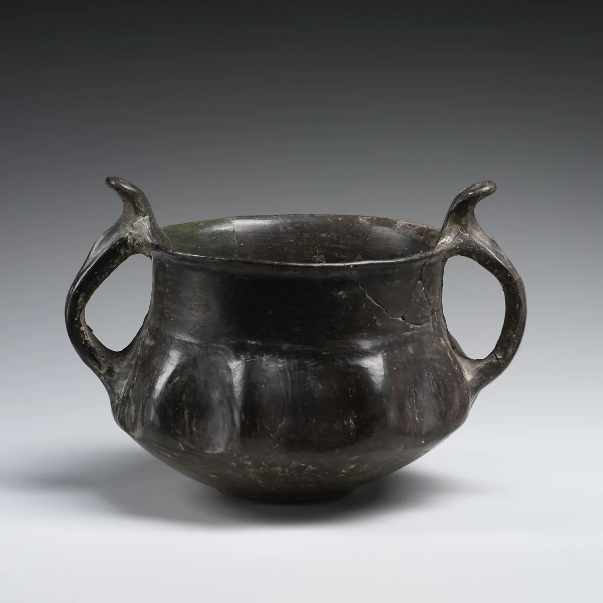 Fluted bowl with two handles — Unknown