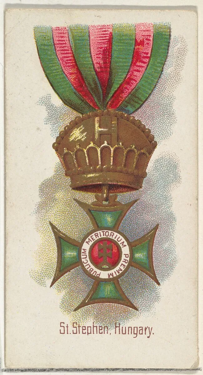 St. Stephen, Hungary, from the World's Decorations series (N30) for Allen & Ginter Cigarettes — Lindner, Eddy & Claus|Allen & Ginter
