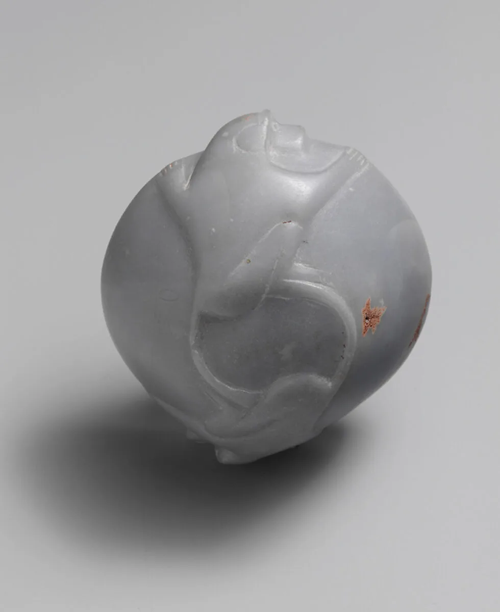 Ointment Bowl with Two Monkeys in Relief — Unknown