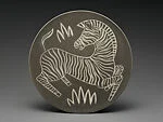 Sgrafitto plate with Zebra