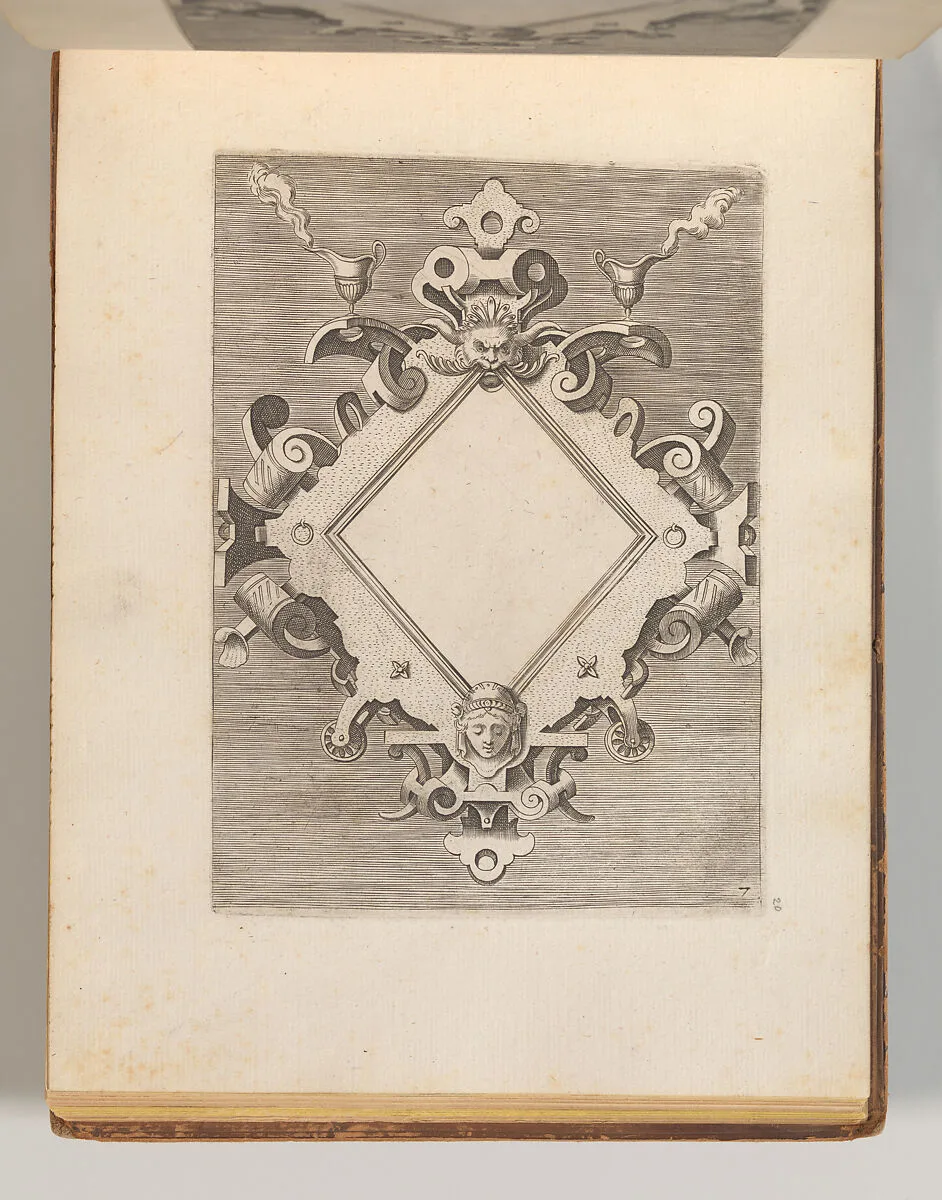 Targhe ed altri ornati di varie e capricciose invenzioni (Cartouches and other ornaments of various and capricious invention, page 24) — Carlo Losi|Hans Vredeman de Vries