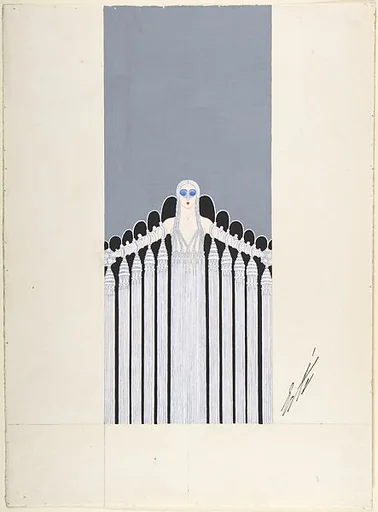 Design for "Porteuse" of "Premier Voile" for "Les Mariages," George White's Scandals, New York
