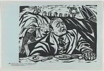 Plate 64: the assassination of General Alvaro Obregon, 18 July 1928, from the portfolio 'Estampas de la revolución Mexicana' (prints of the Mexican Revolution) — Taller de Gráfica Popular|Fernando Castro Pacheco