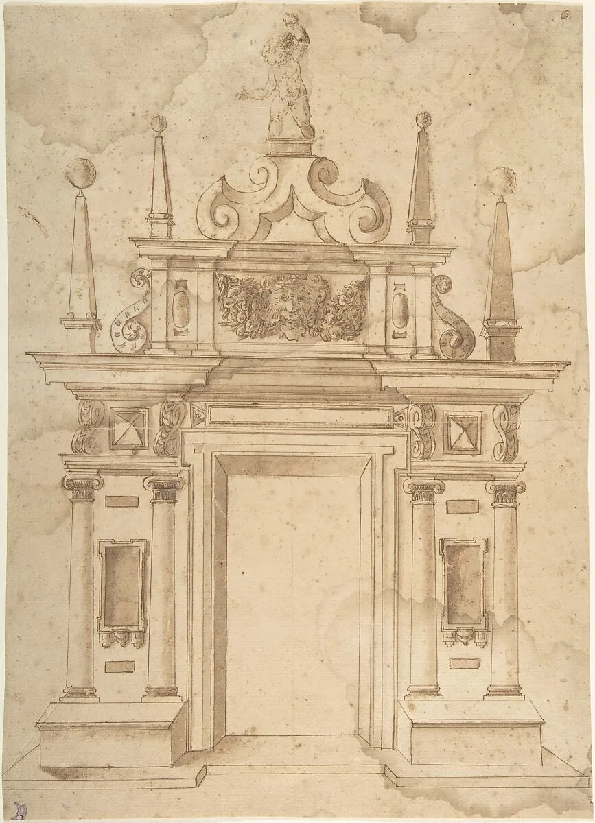 Design for a Triumphal Arch — Anonymous, Italian, 16th to 17th century