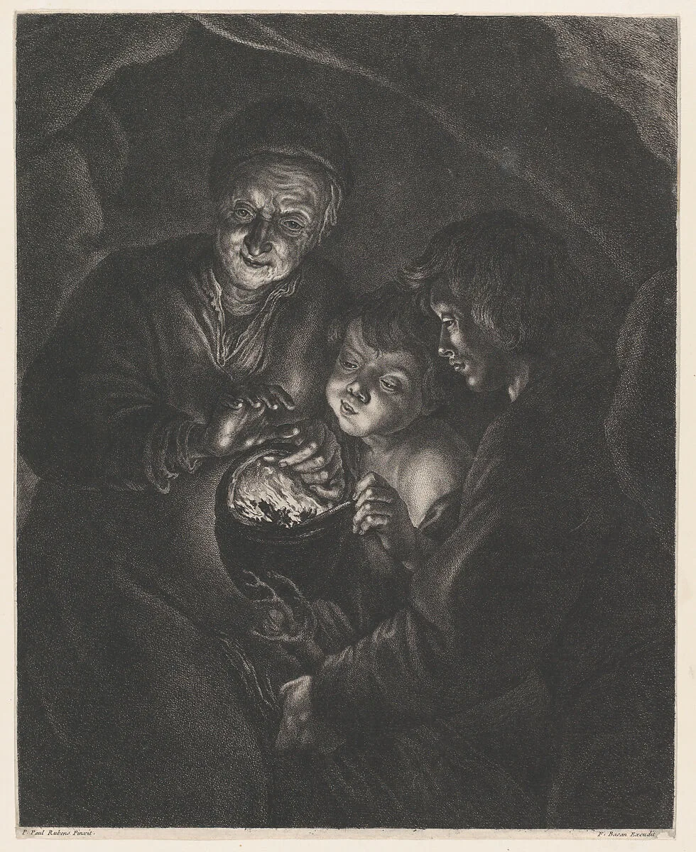Old Woman with a Brazier, after Rubens — Pierre François Basan|Peter Paul Rubens