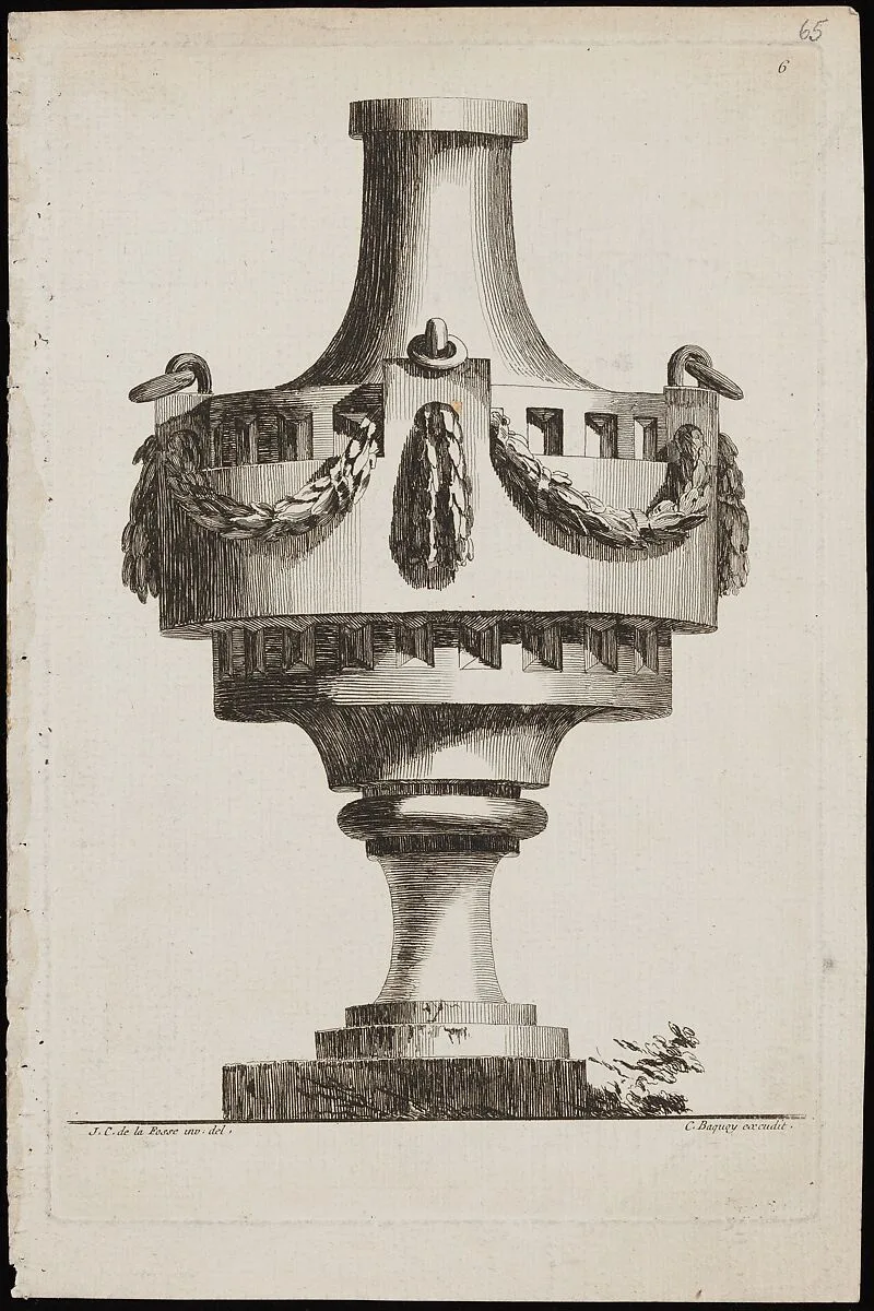 Design for a vase decorated with garlands — Jean Charles Delafosse|C. Baquoy