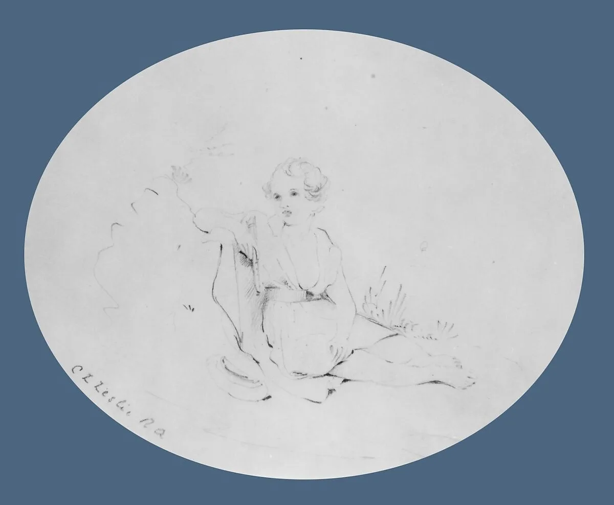 Child in a Landscape (from McGuire Scrapbook) — Charles Robert Leslie