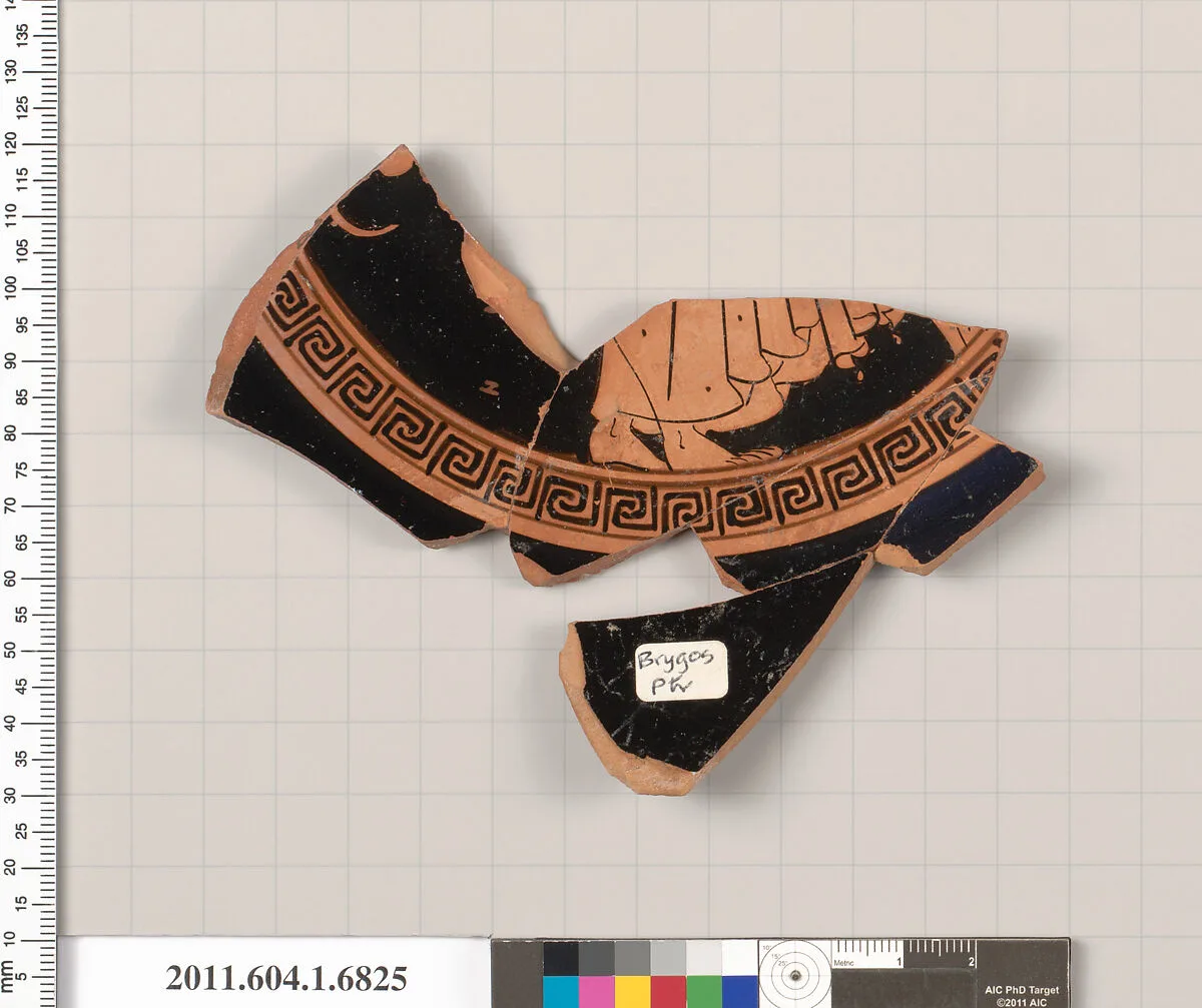 Terracotta fragment of a kylix (drinking cup) — Brygos Painter