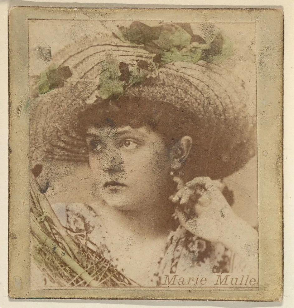 Marie Mulle, from the Actresses series (N246), Type 2, issued by Kinney Brothers to promote Sporting Extra Cigarettes — Kinney Brothers Tobacco Company