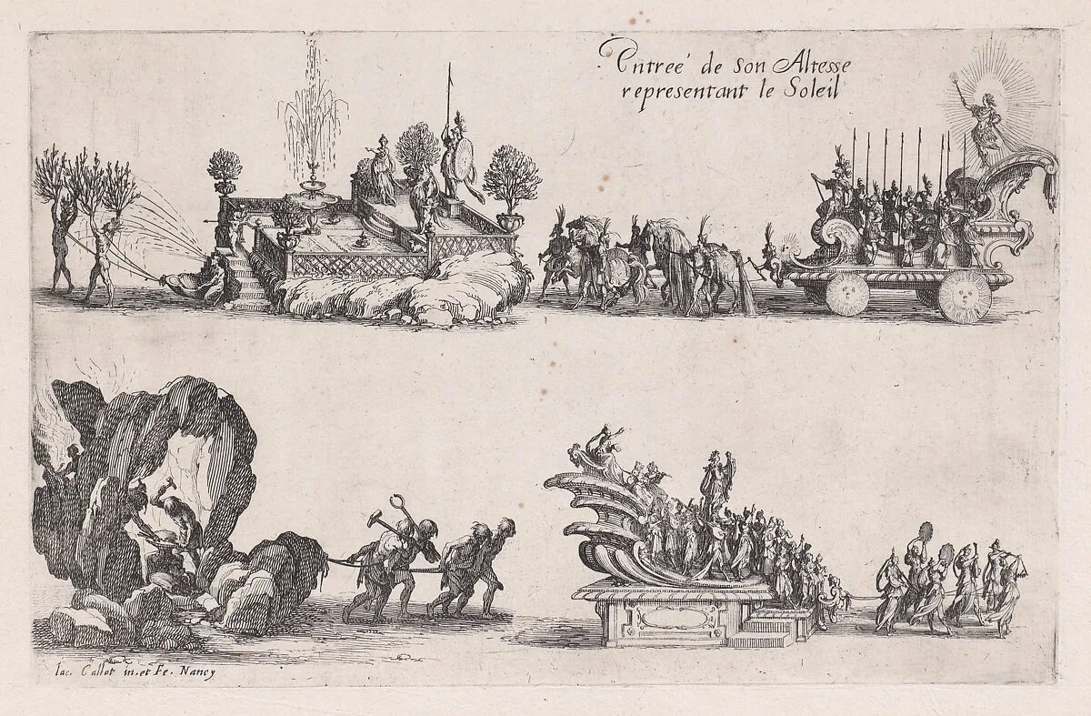 Entrée du duc Charles IV (Entrance of Duke Charles IV), from Le Combat a la Barrière in the Palace at Nancy by Henri Humbert, printed by Sebastien Phillipe — Jacques Callot|Henri Humbert