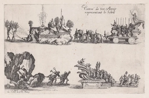 Entrée du duc Charles IV (Entrance of Duke Charles IV), from Le Combat a la Barrière in the Palace at Nancy by Henri Humbert, printed by Sebastien Phillipe