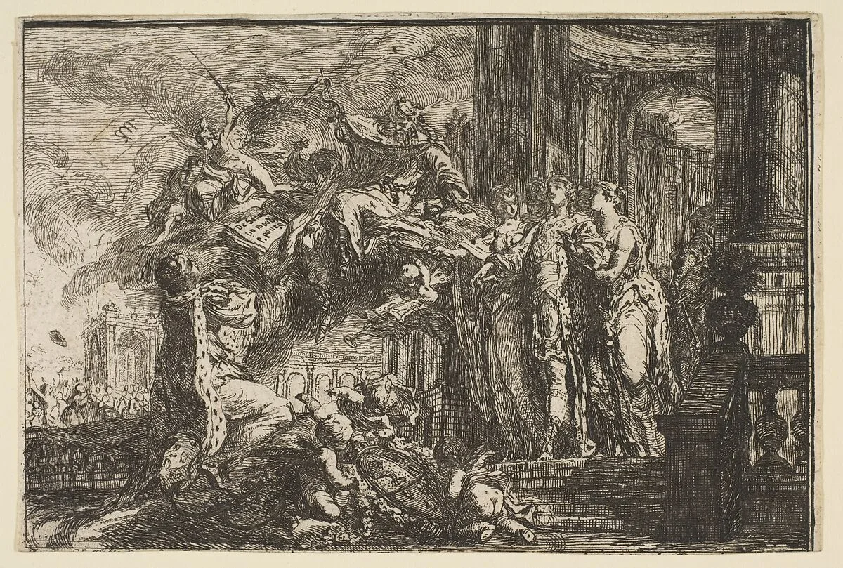 Allegorie sur la Convalescence du Dauphin — Gabriel de Saint-Aubin