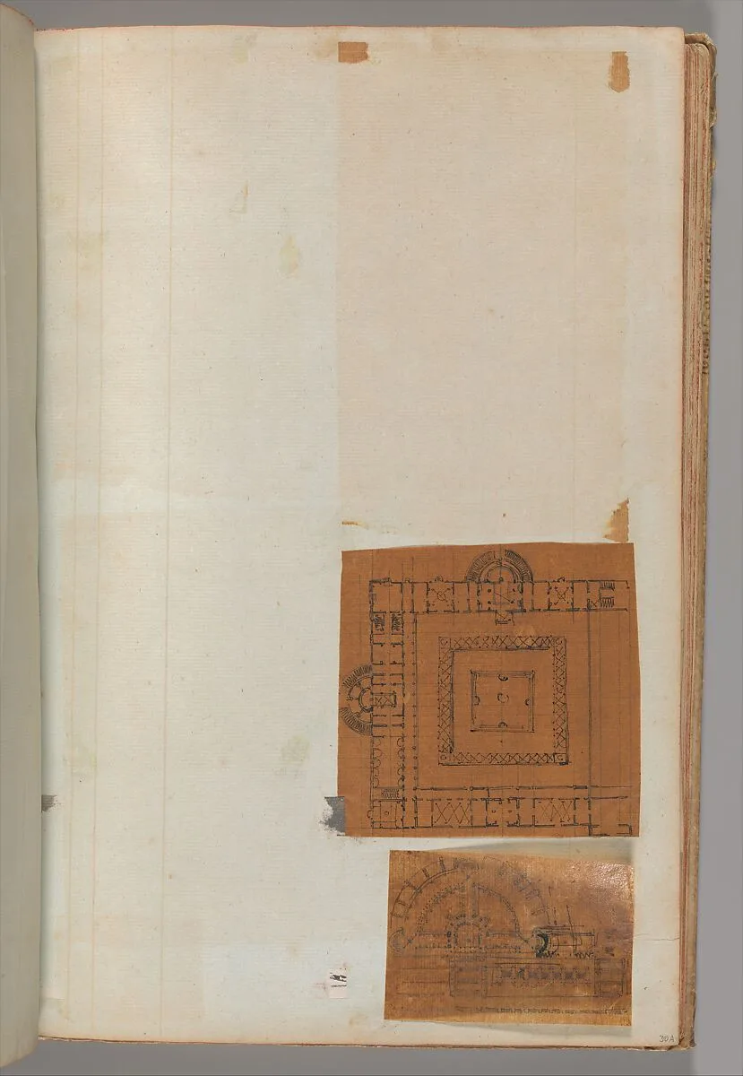 Page from a Scrapbook containing Drawings and Several Prints of Architecture, Interiors, Furniture and Other Objects — Charles Percier|Pierre François Léonard Fontaine