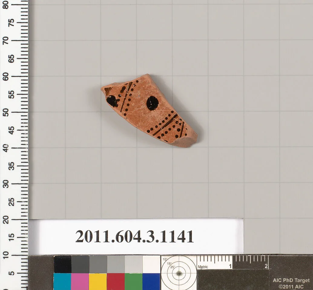 Terracotta fragment of a mastoid (drinking cup with narrow base) or a kyathos (cup-shaped ladle) — Unknown