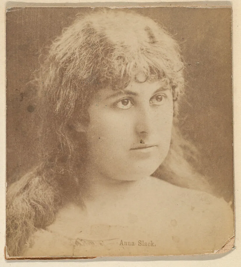 Anna Slack, from the Actresses series (N246), Type 2, issued by Kinney Brothers to promote Sporting Extra Cigarettes — Kinney Brothers Tobacco Company