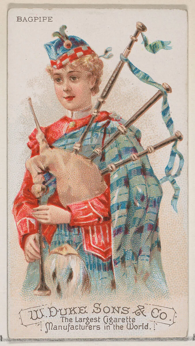 Bagpipe, from the Musical Instruments series (N82) for Duke brand cigarettes — W. Duke, Sons & Co.|Schumacher & Ettlinger