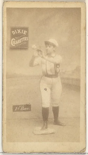1st Base, from the Girl Baseball Players series (N48, Type 2) for Dixie Cigarettes