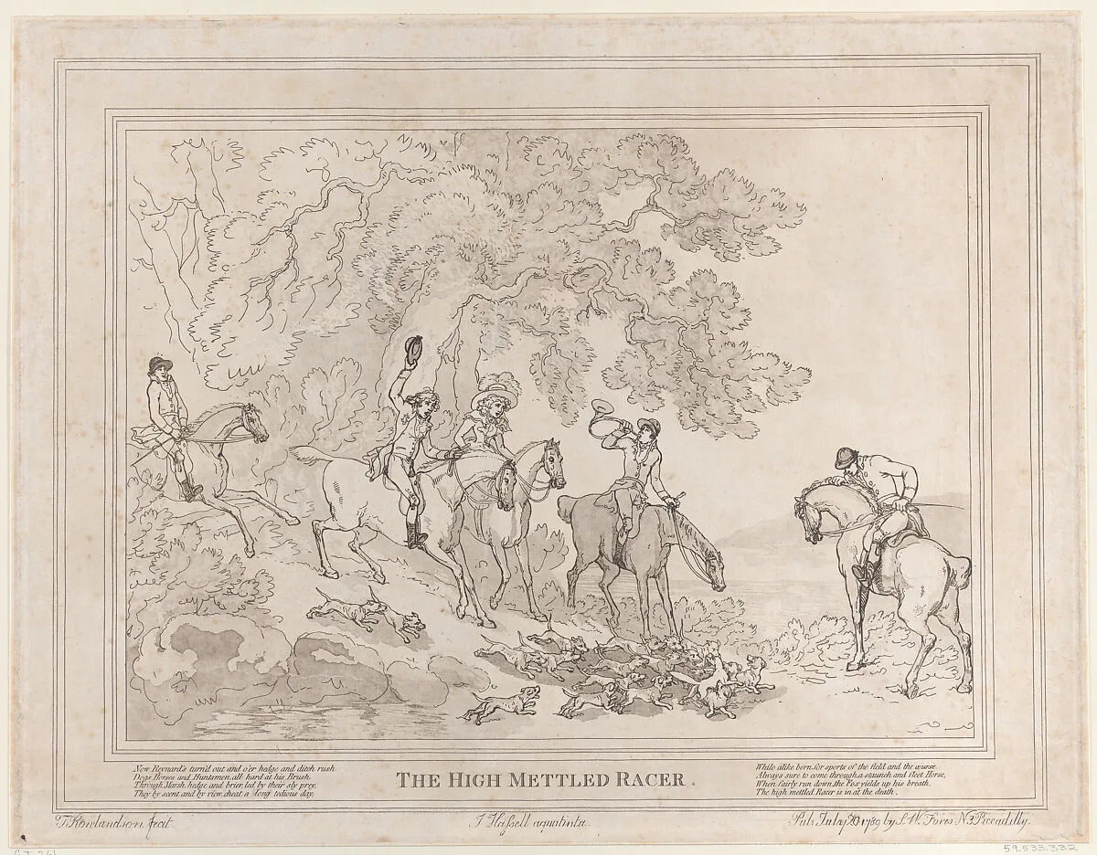 The Hunter (from The Life of a Racehorse, or The High-Mettled Racer) — S. W. Fores|John Hassell|Thomas Rowlandson