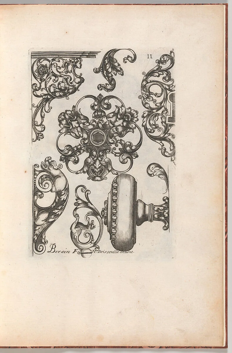 Diverses Pieces de Serruriers, page 12 (recto) — Hugues Brisville|Jean Berain|Gabriel Ladame