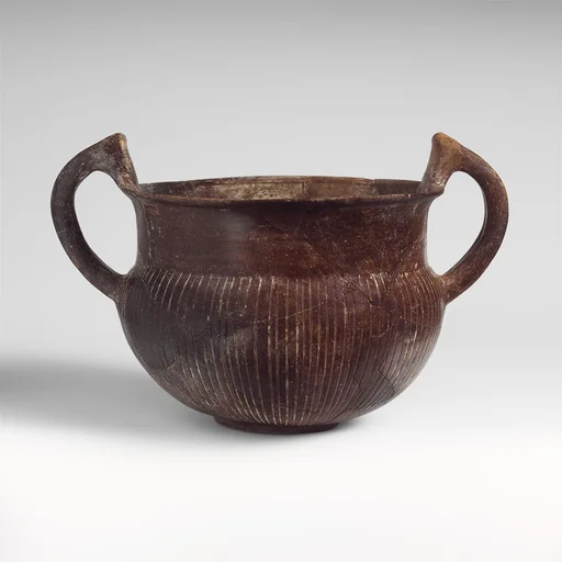 Terracotta two-handled bowl