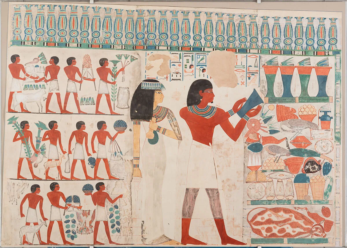 East Wall, North Side of Nakht's Offering Chapel — Norman de Garis Davies