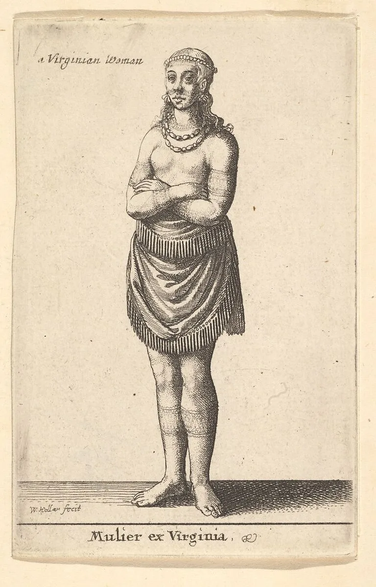 Woman of Virginia — Wenceslaus Hollar|Theodor de Bry