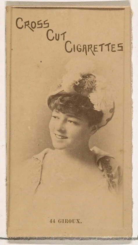 Card Number 44, Giroux, from the Actors and Actresses series (N145-2) issued by Duke Sons & Co. to promote Cross Cut Cigarettes — W. Duke, Sons & Co.