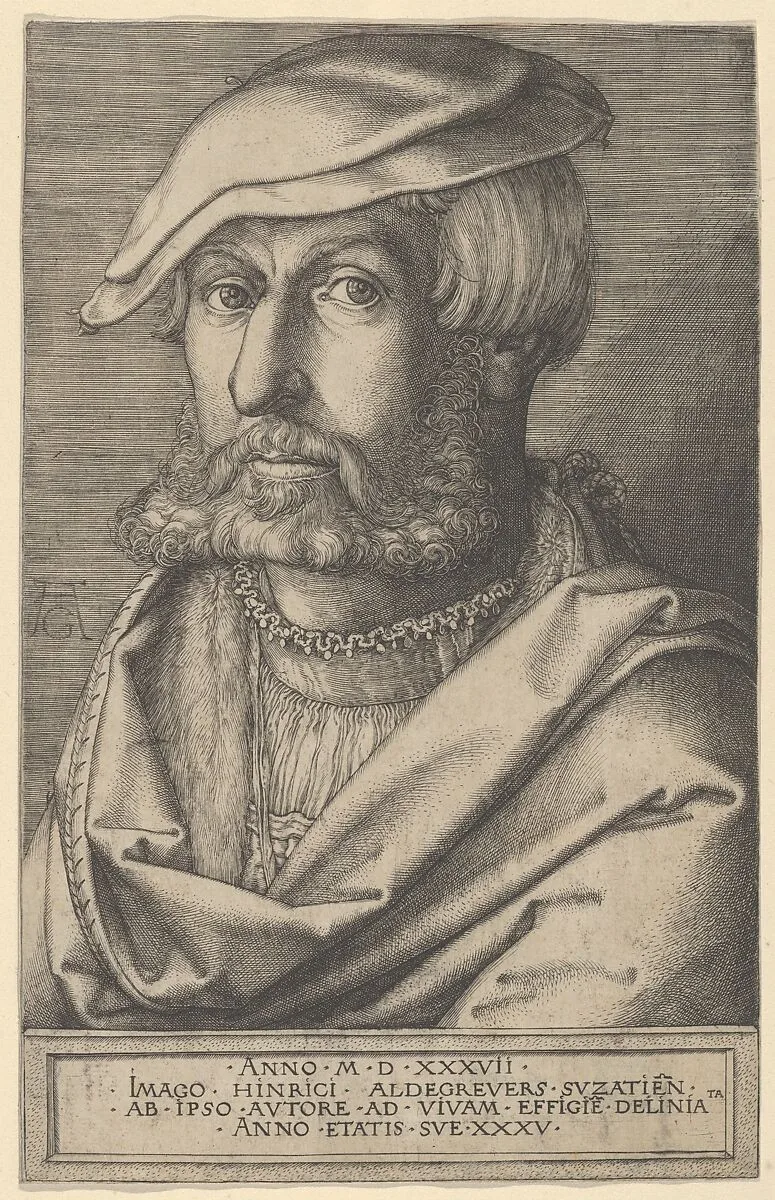 Self-Portrait at Age Thirty-Five — Heinrich Aldegrever|Heinrich Aldegrever