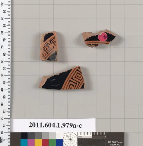 Terracotta fragments of kylikes (drinking cups)