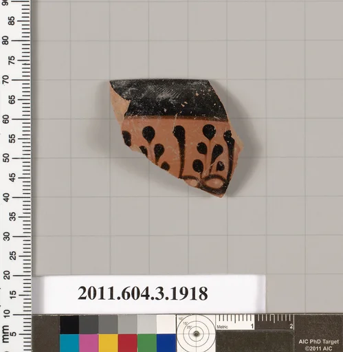 Terracotta fragment of a kylix (drinking cup) or a skyphos (deep drinking cup)?