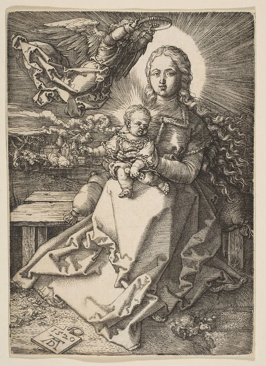 Virgin and Child Crowned by an Angel — Albrecht Dürer