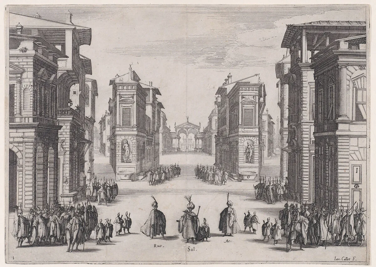 Soliman. 1er Act (Soliman. 1st Act), from Soliman — Jacques Callot|Prospero Bonarelli